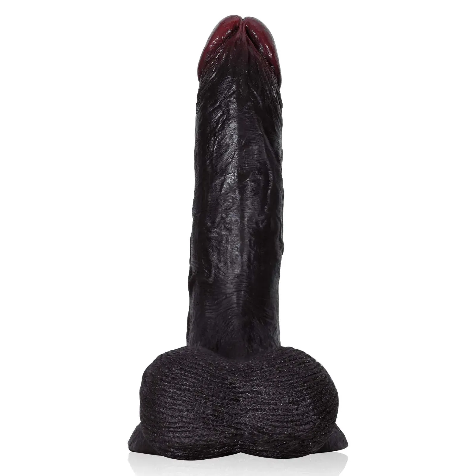 Stor Mjuk Svart Dildo med Sugpropp 22cm