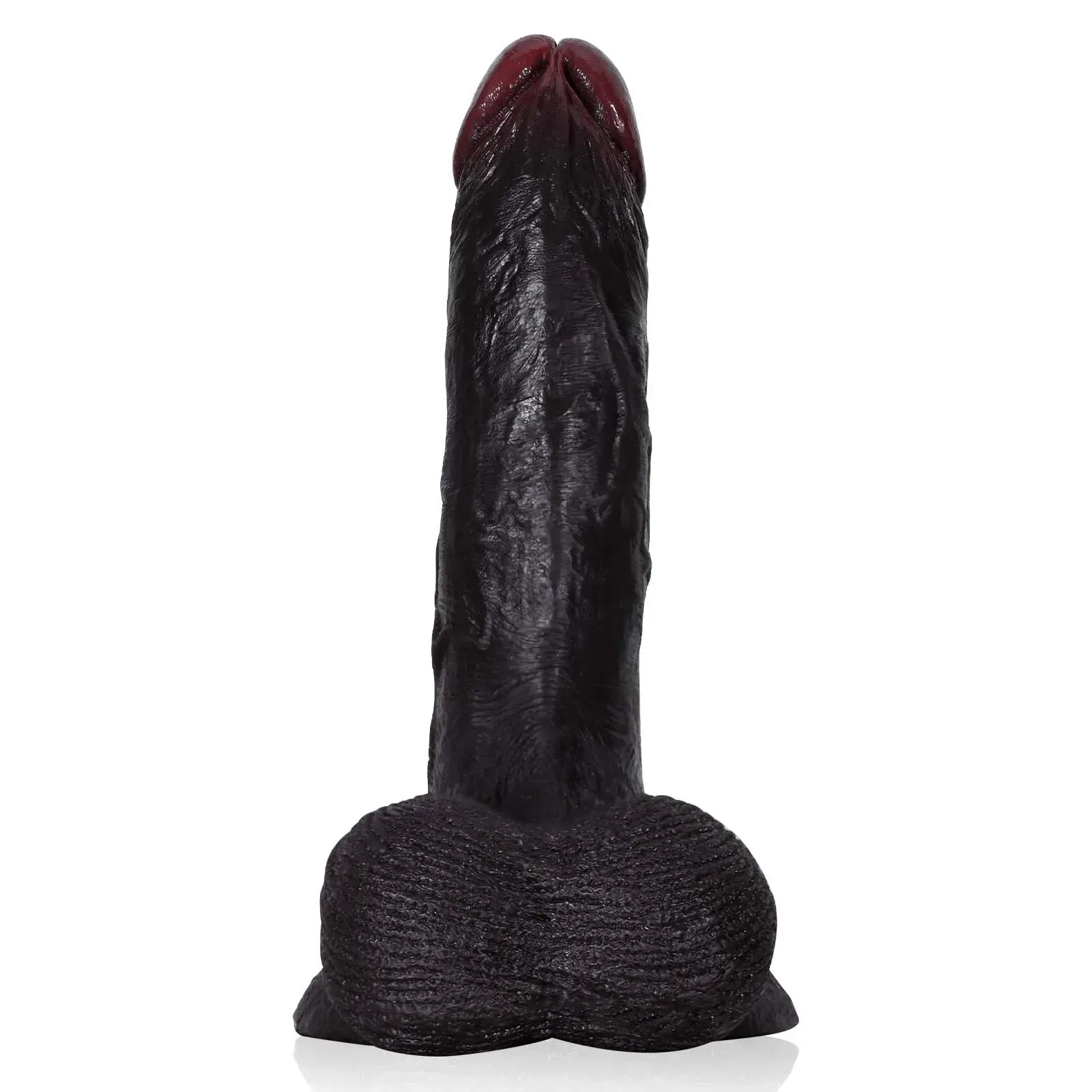 Stor Mjuk Svart Dildo med Sugpropp 22cm