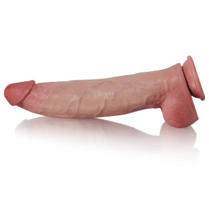 Stor Realistisk Silikon Dildo med Sugpropp 31 cm