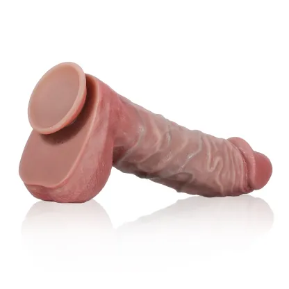 Lång Realistisk Thrusting Dildo med Sugpropp 28.7cm 