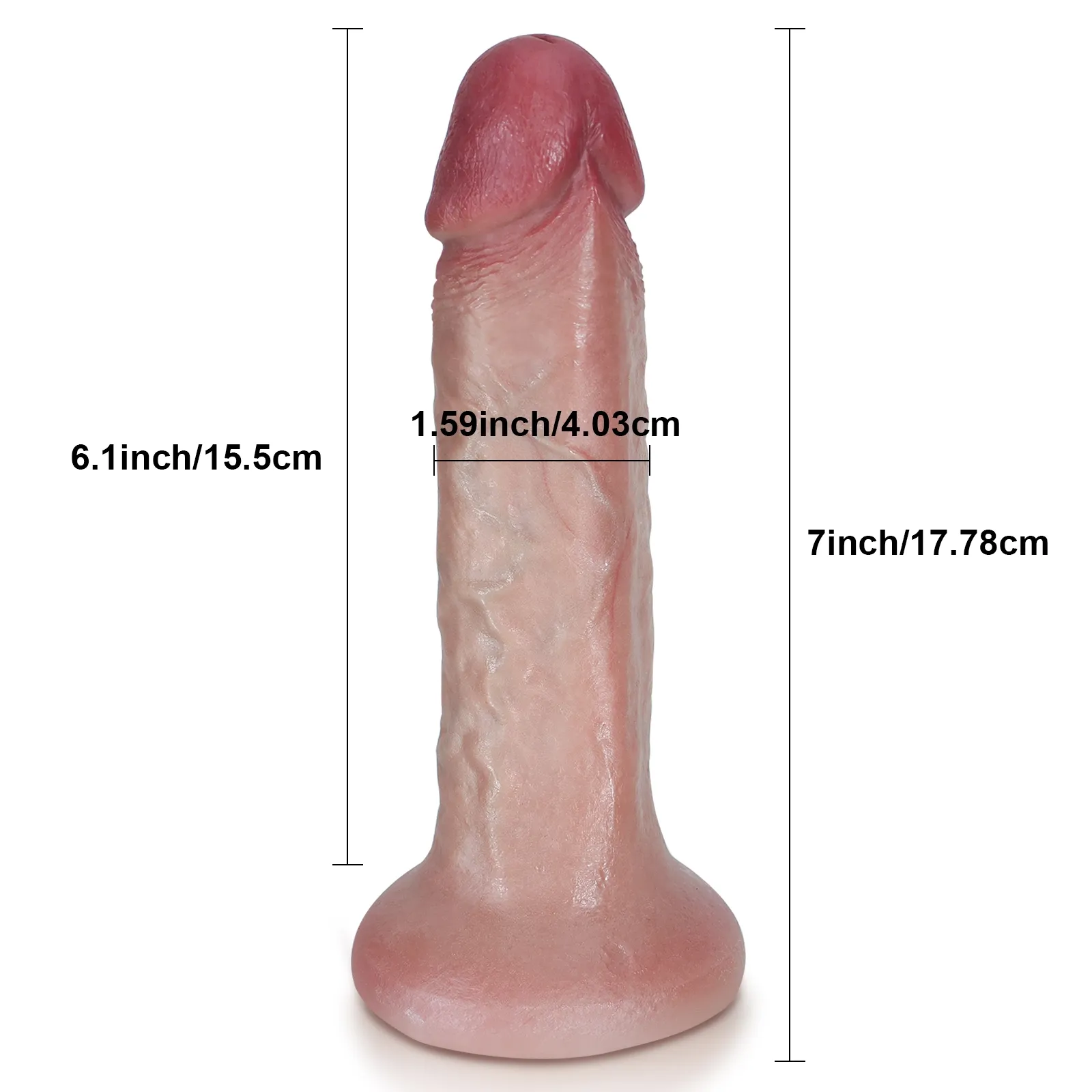 Suction Cup Realistic Deep Anal Dildos 17.8cm