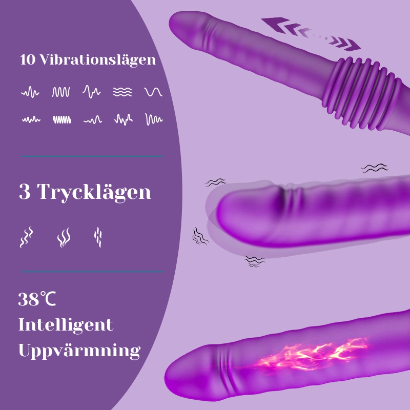 6-I-1 Bärbar Teleskopisk Vibrerande Uppvärmd Sexleksak
