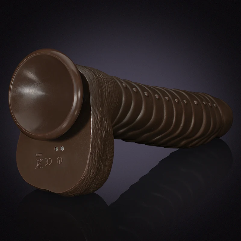 Silikon Vibration Värme Och Thrusting Dildo - 17 cm