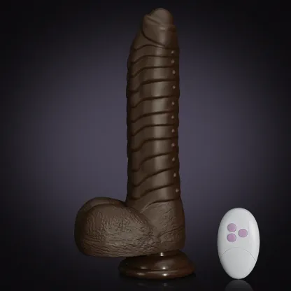 Silikon Vibration Värme Och Thrusting Dildo - 17 cm