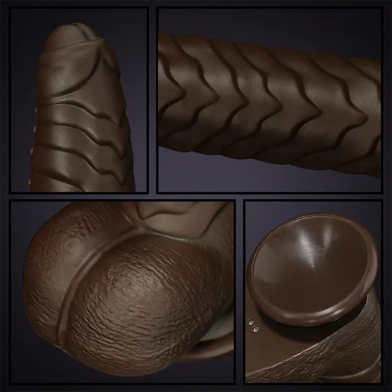 Silikon Vibration Värme Och Thrusting Dildo - 17 cm