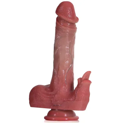 Thrusting Vibrator Dildo Rabbit med Sugpropp 22.35cm