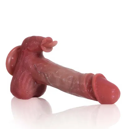 Thrusting Vibrator Dildo Rabbit med Sugpropp 22.35cm