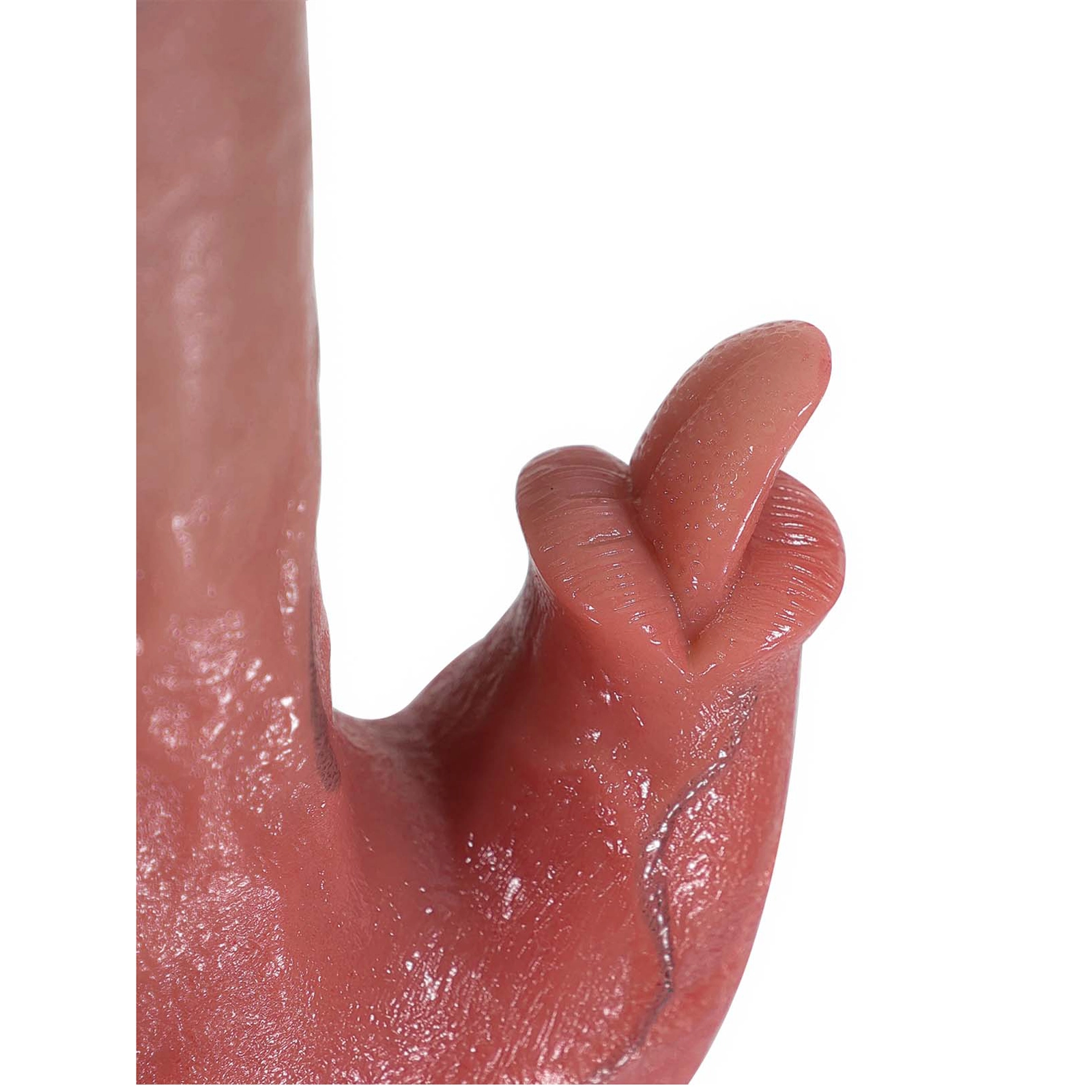 Thrusting Vibrator Dildo Rabbit med Sugpropp 22.35cm