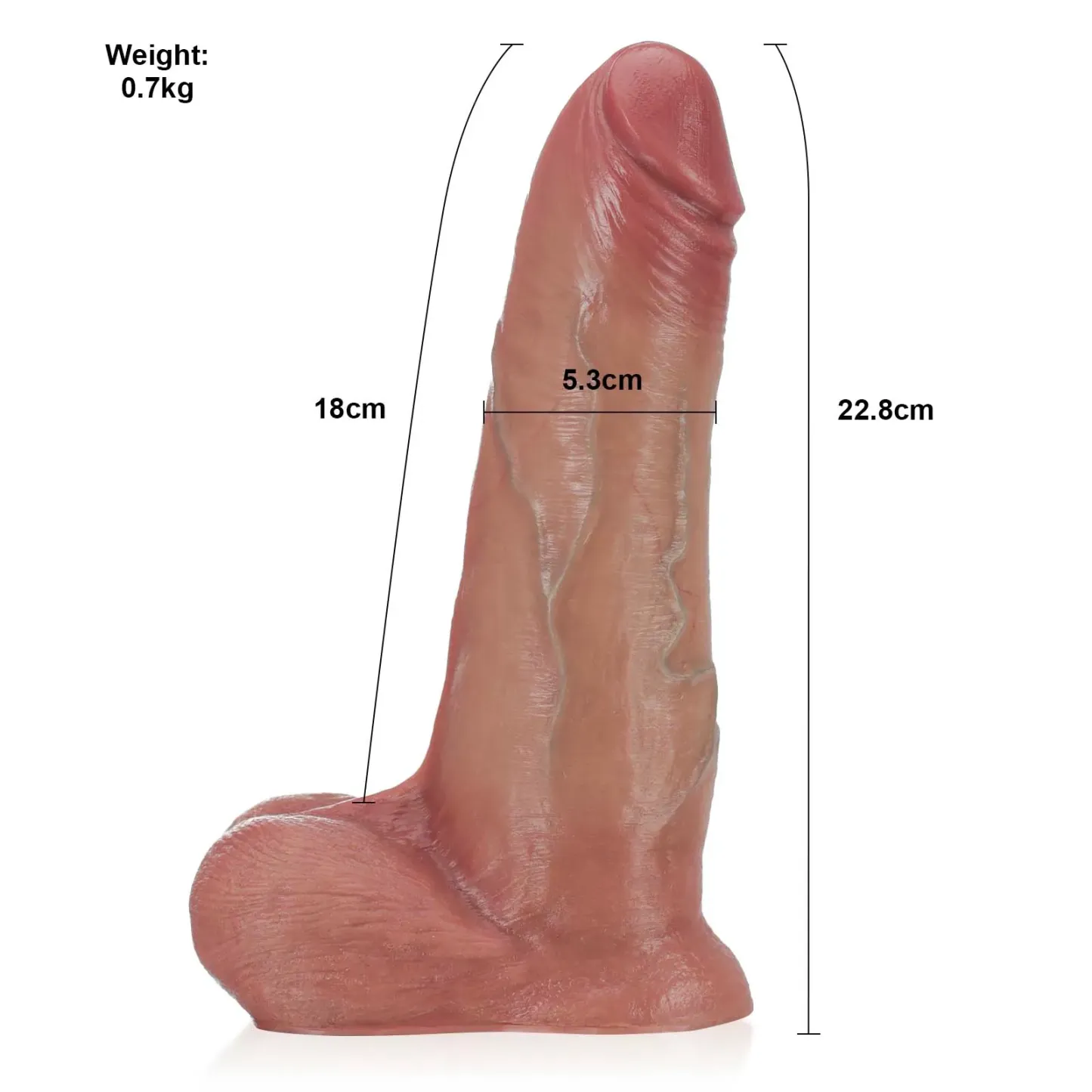 Tjock Chubby Realistisk Dildo med Förhud 22.8cm