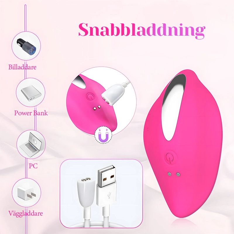 12 Vibrerande Lägen Fjärrkontrollerad Bärbar Trosvibrator