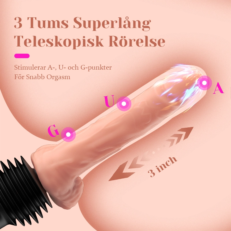 6-i-1 Stötande Uppvärmd Sexmaskin med Realistisk Dildo