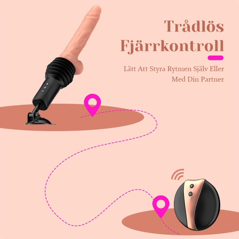 6-i-1 Stötande Uppvärmd Sexmaskin med Realistisk Dildo