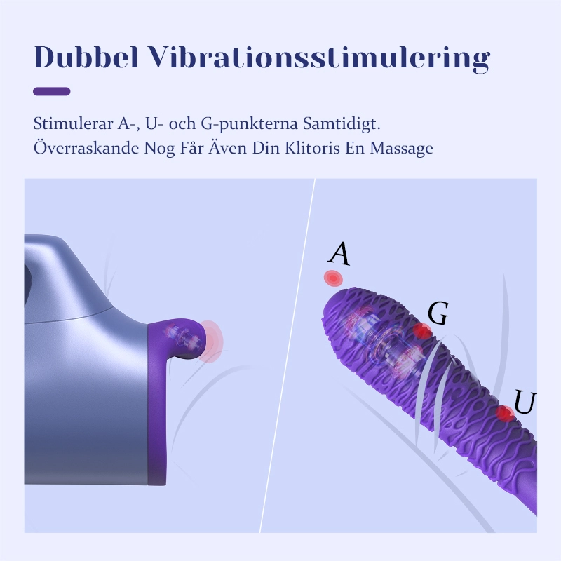 Portabel Bärbar Teleskopisk Vibrator Med Uppvärmning Sexmaskin
