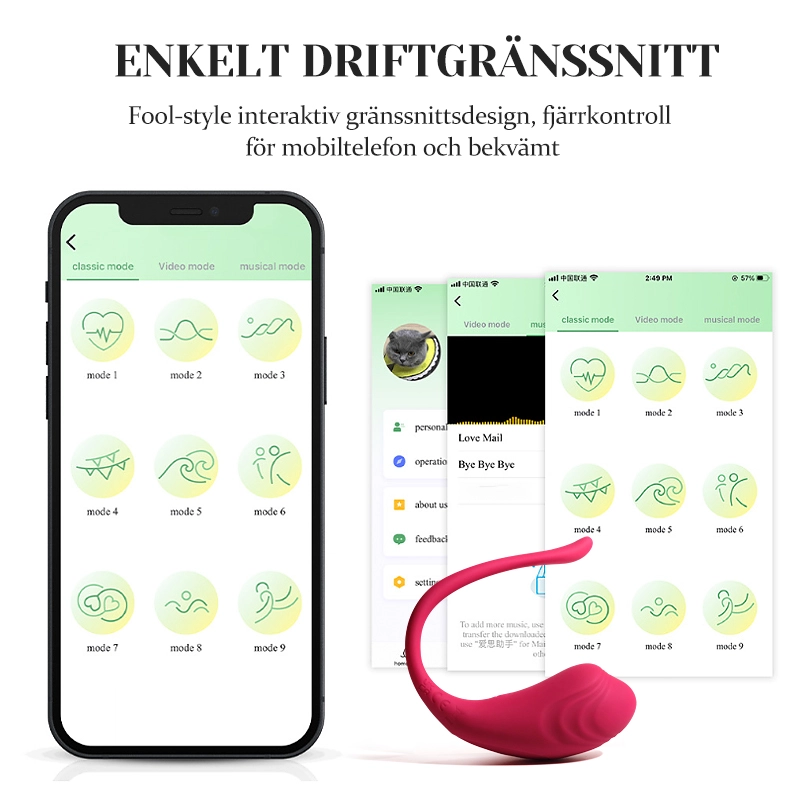 Bärbar APP Fjärrkontrollerad Vibrerande Trosor