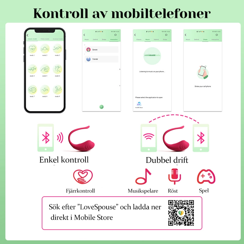 Bärbar APP Fjärrkontrollerad Vibrerande Trosor