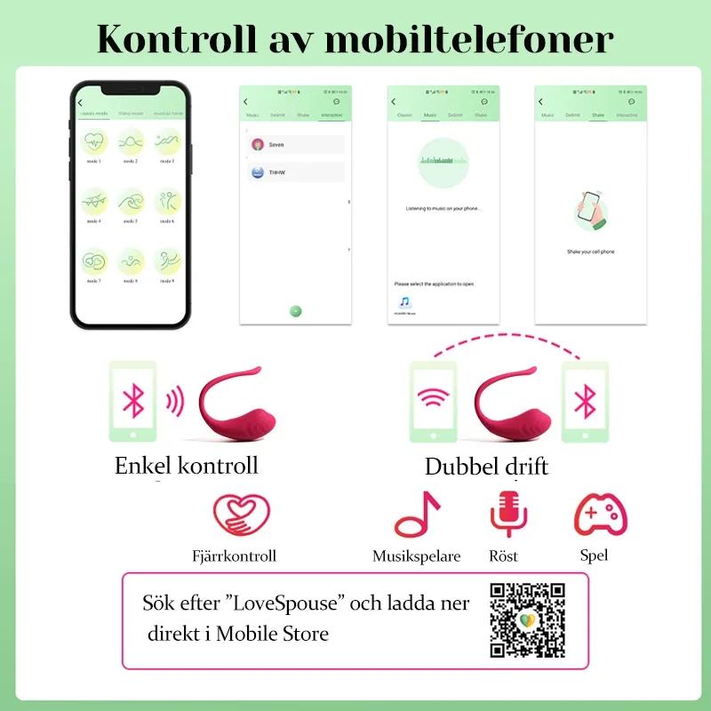 Bärbar APP Fjärrkontrollerad Vibrerande Trosor
