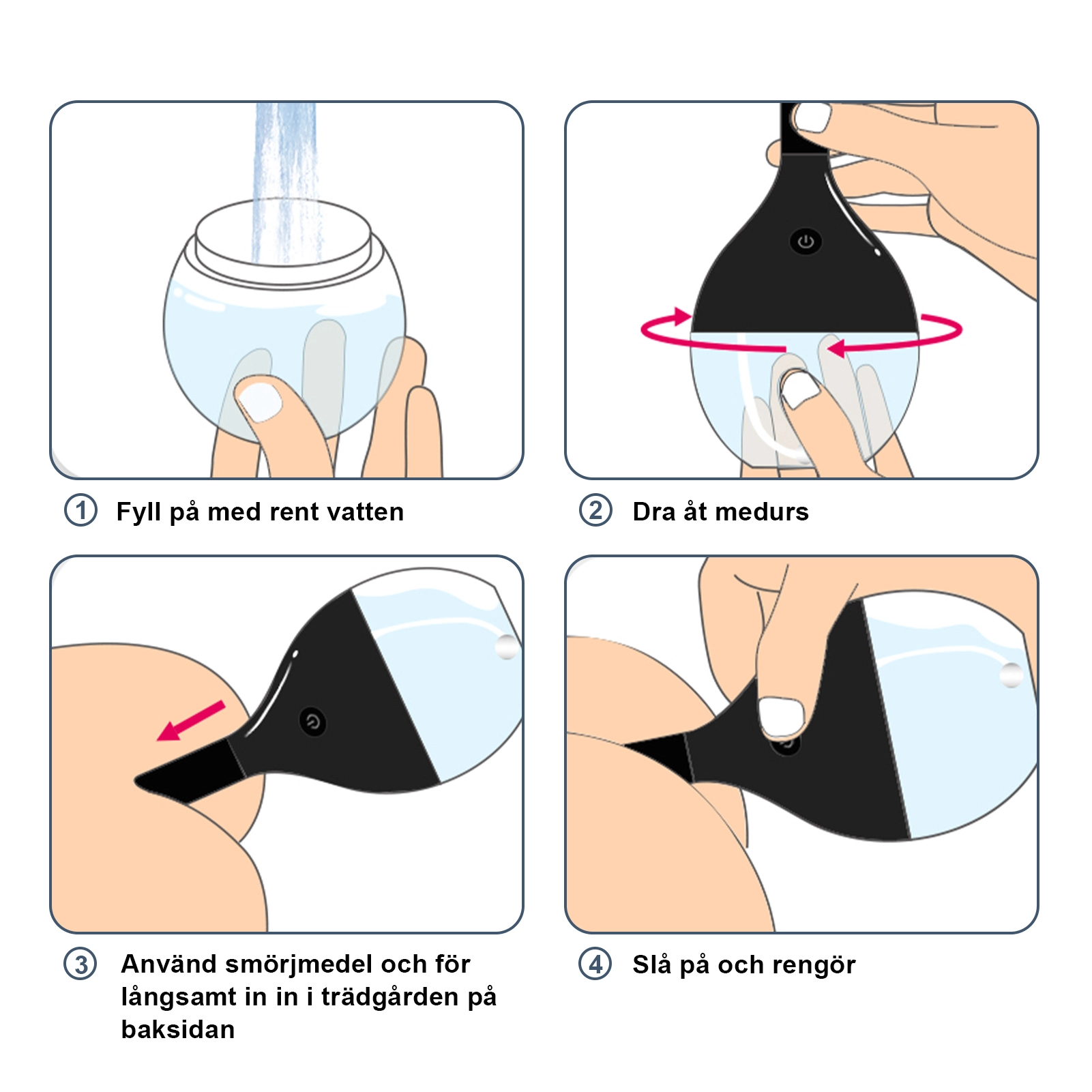Dubbelanvändning för vaginal och anal rengöring | Anti-refluxdesign