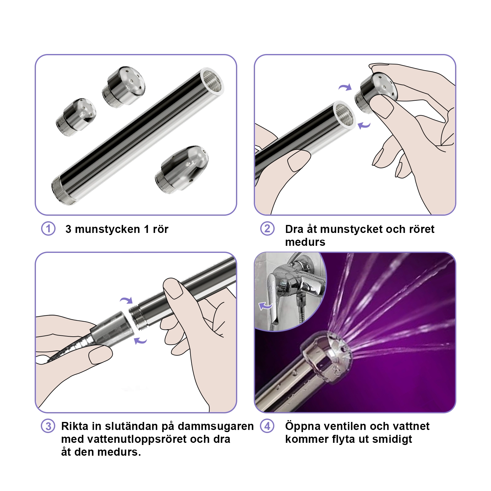 3-håls aluminium dusch analrengörare