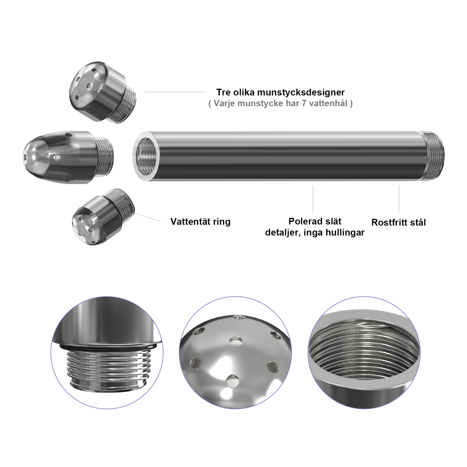 3-håls aluminium dusch analrengörare