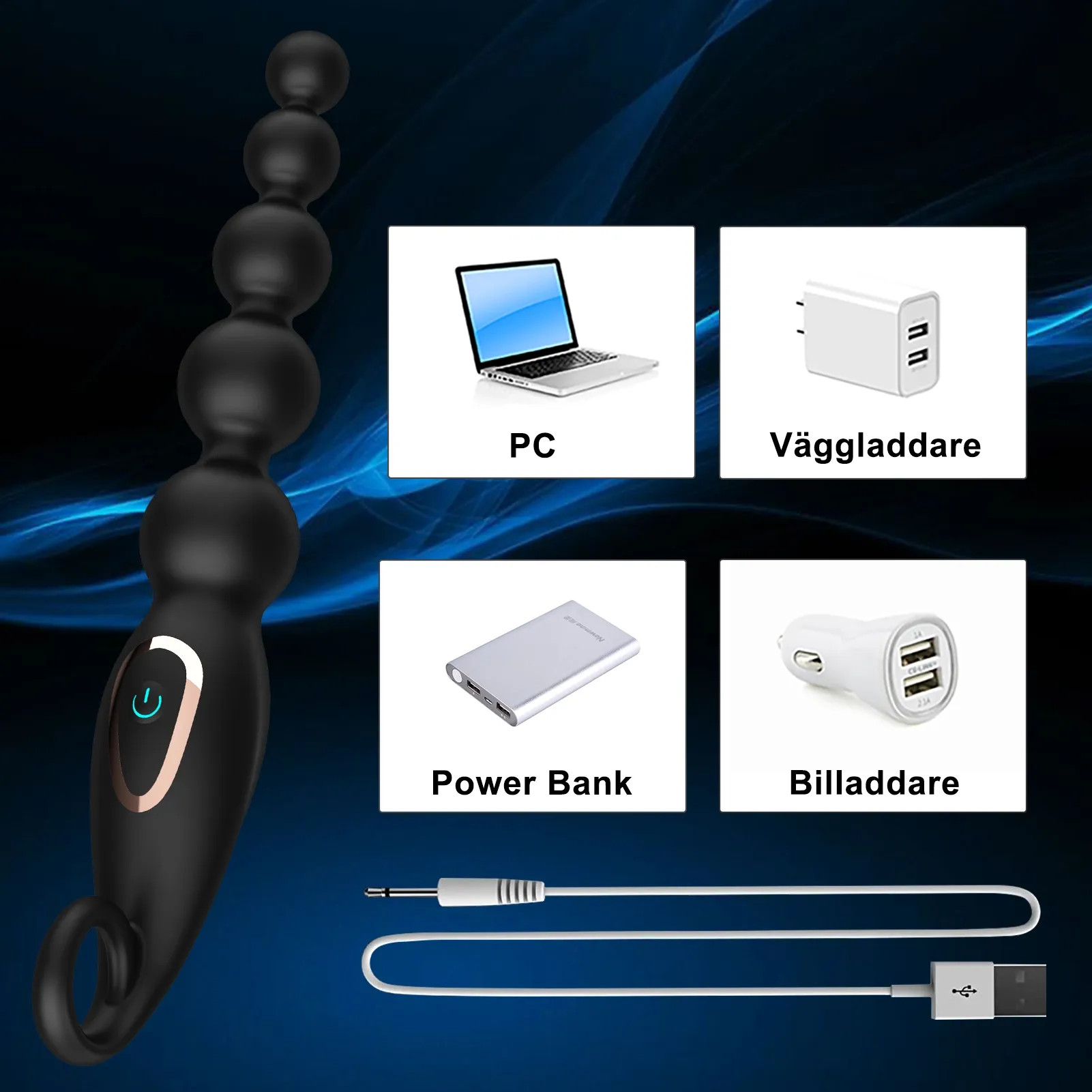 7 vibrationslägen för analkulor för både män och kvinnor