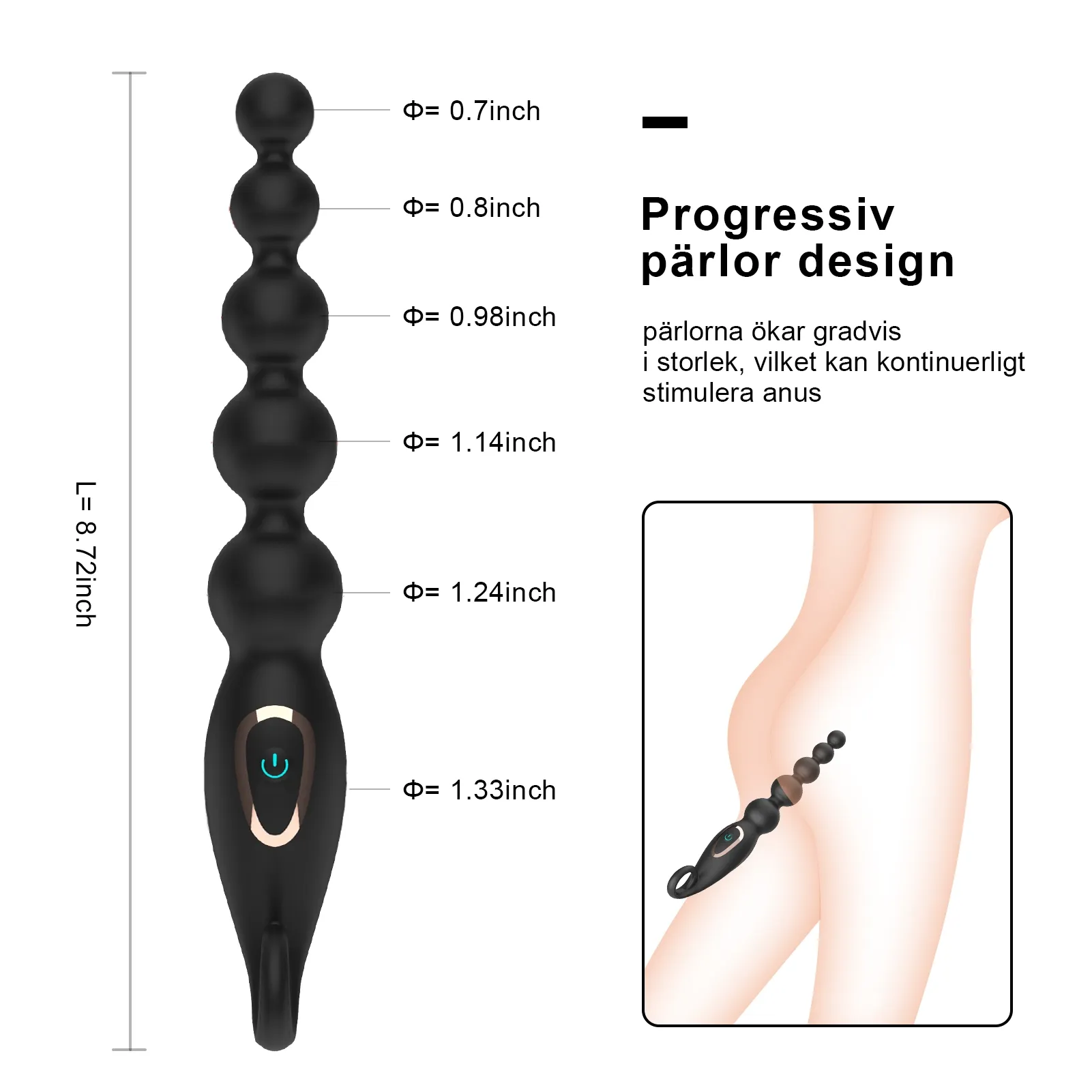7 vibrationslägen för analkulor för både män och kvinnor