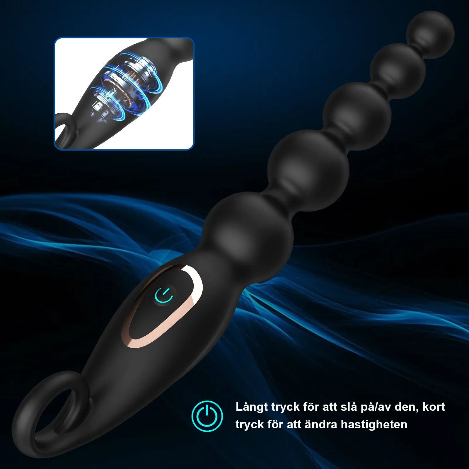 7 vibrationslägen för analkulor för både män och kvinnor