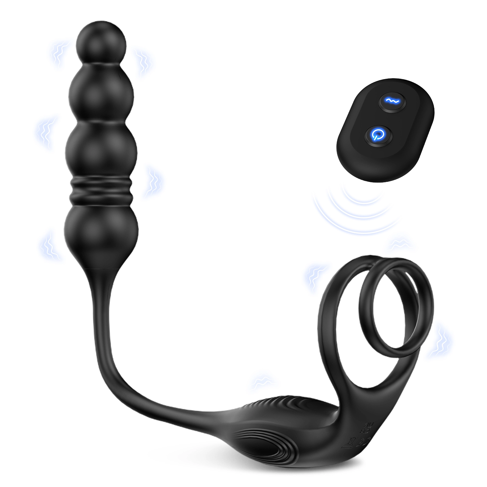 3-i-1 Analkulor Med Vibrerande Massage-ring