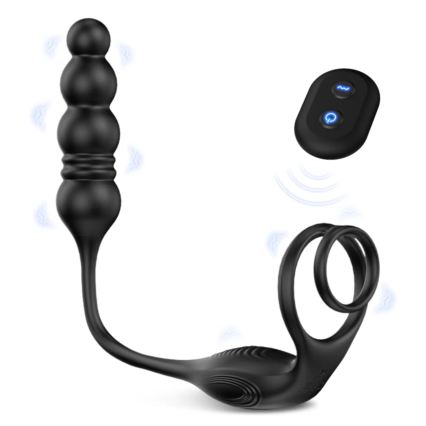3-i-1 Analkulor Med Vibrerande Massage-ring