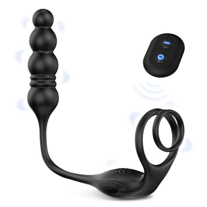 3-i-1 Analkulor Med Vibrerande Massage-ring