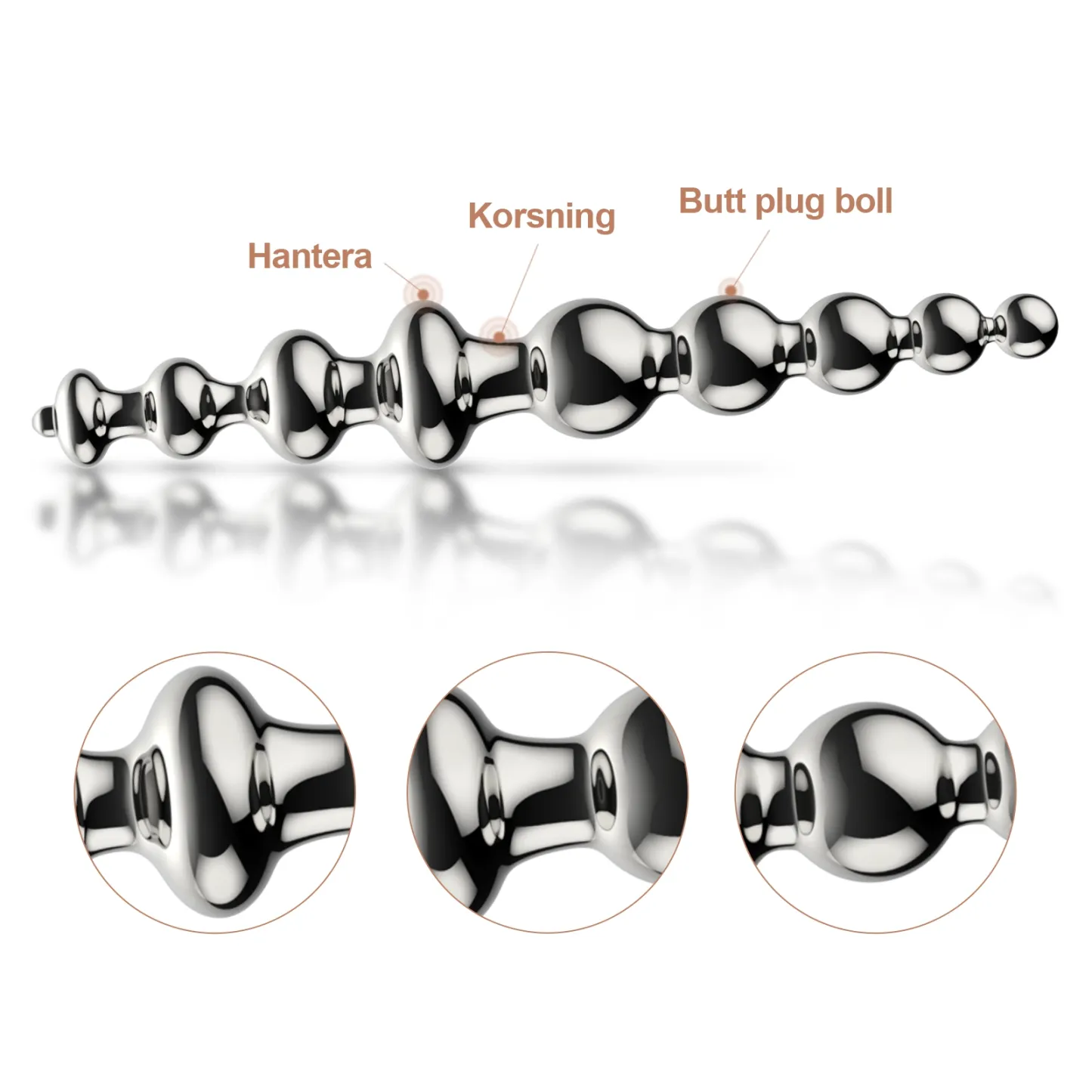 Metal Anal Trainer Butt Plug för nybörjare