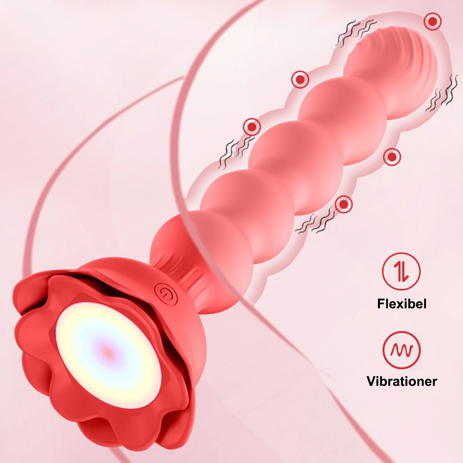 10 vibrationslägen sexleksaker röda analkulor