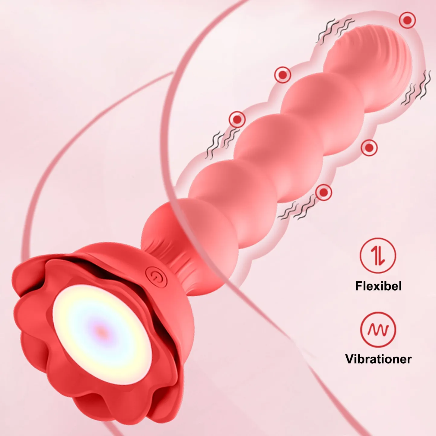 10 vibrationslägen sexleksaker röda analkulor