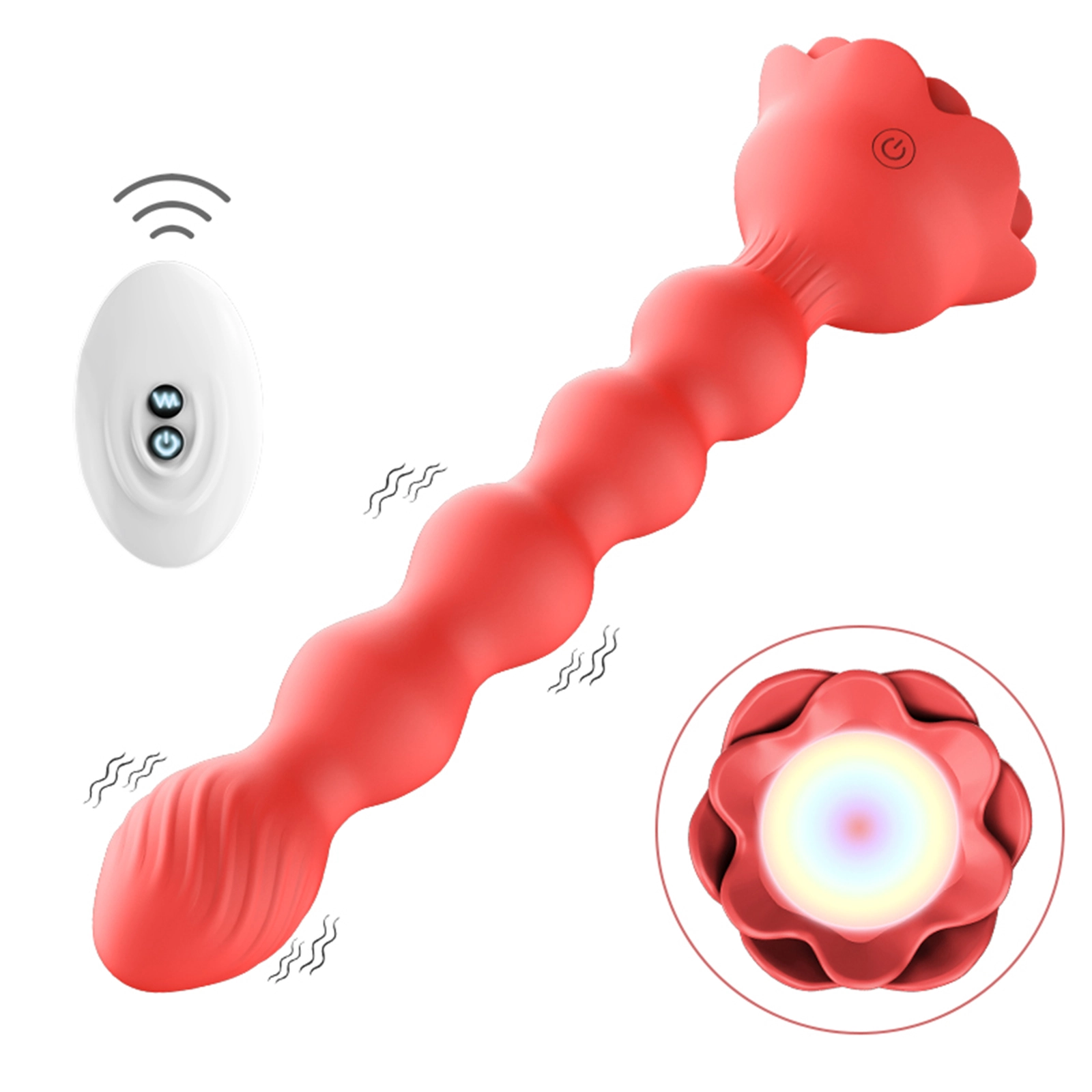10 vibrationslägen sexleksaker röda analkulor