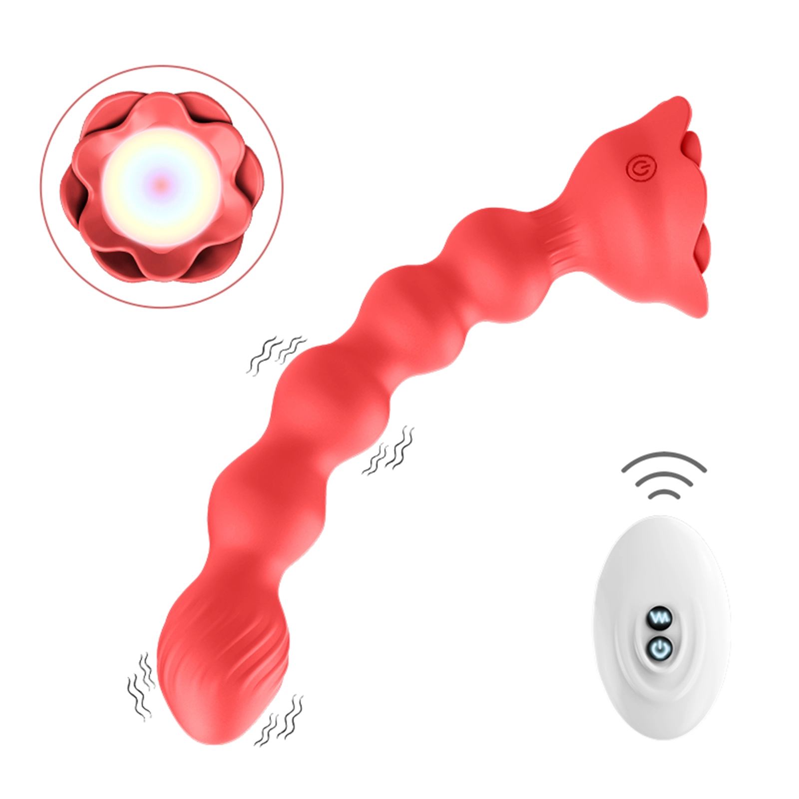 10 vibrationslägen sexleksaker röda analkulor