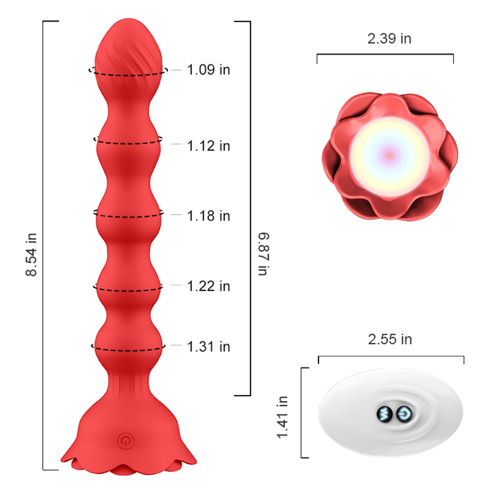 10 vibrationslägen sexleksaker röda analkulor