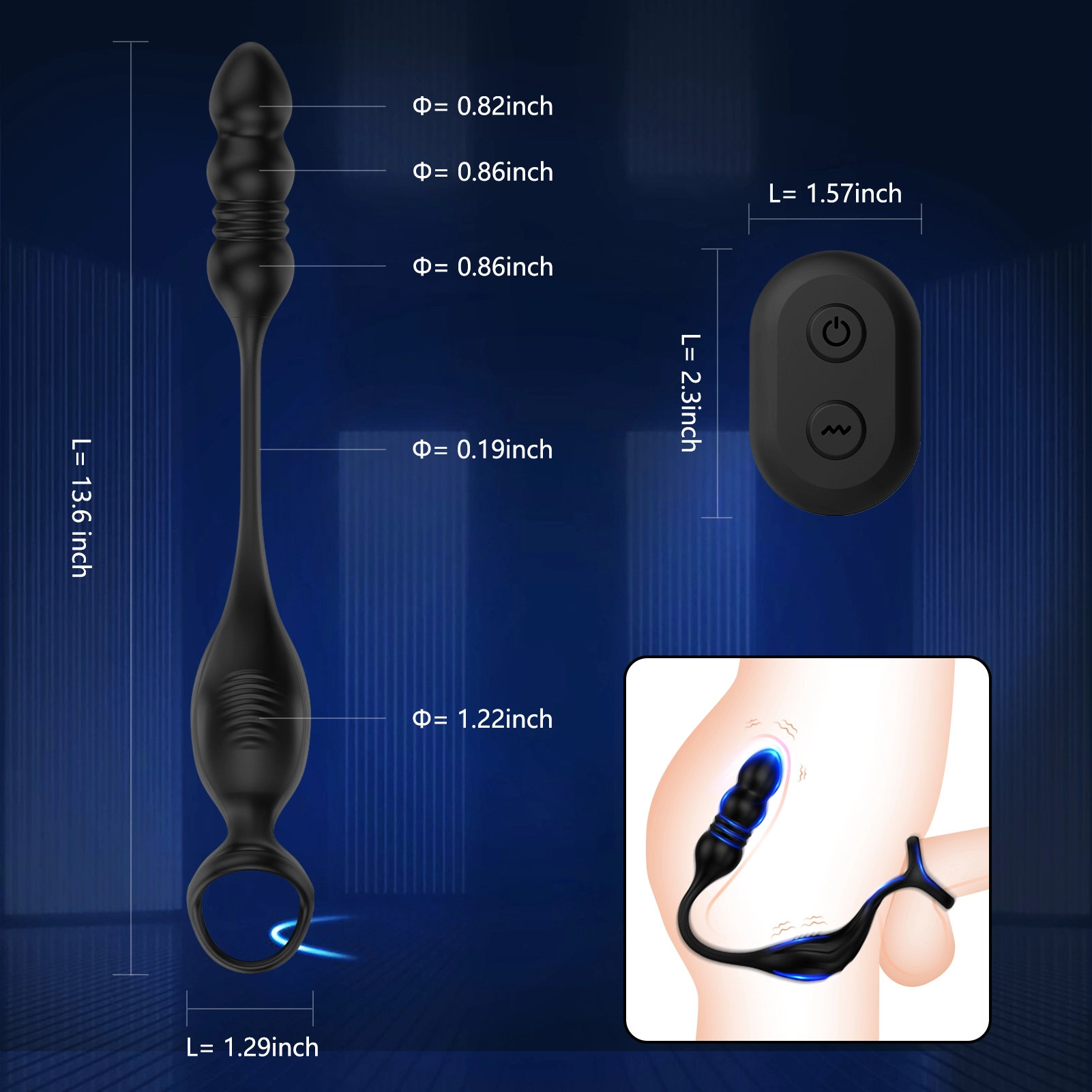 9 Vibrationslägen för Manliga Analkulor Massager