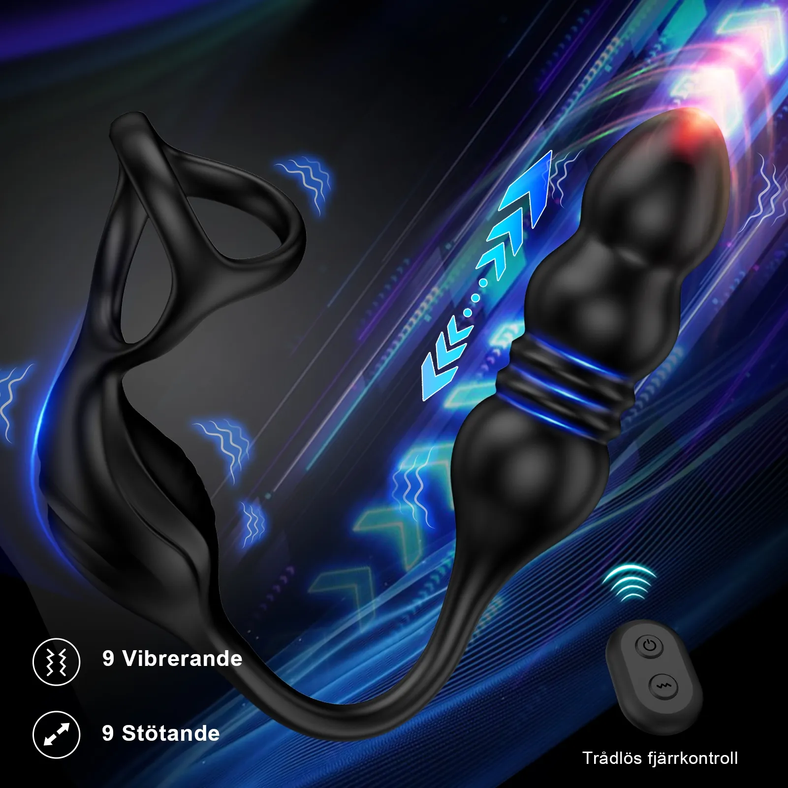 9 Vibrationslägen för Manliga Analkulor Massager