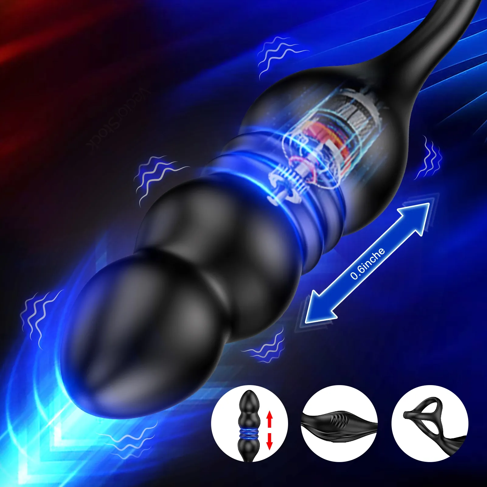 9 Vibrationslägen för Manliga Analkulor Massager