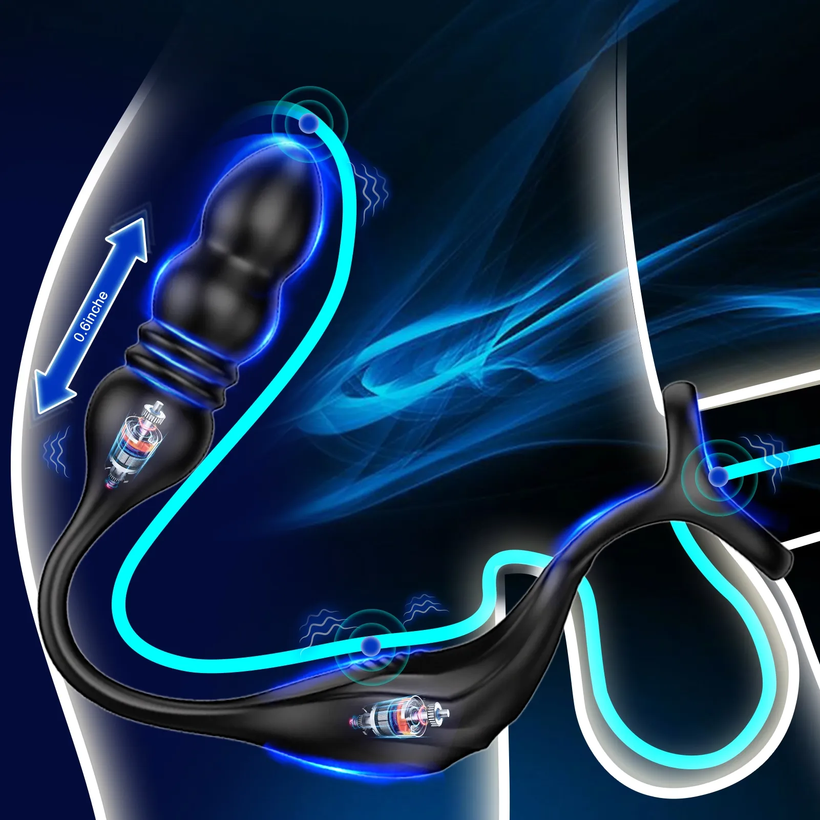 9 Vibrationslägen för Manliga Analkulor Massager