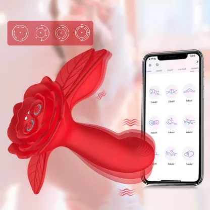 App-styrd vibrerande rosformad buttplugg