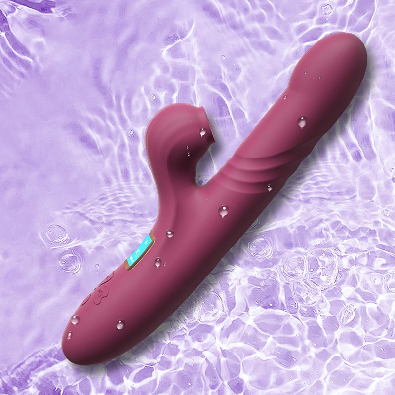 LED Skärm Sugande Värmande Stötande Vibrator