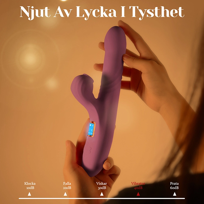 LED Skärm Sugande Värmande Stötande Vibrator