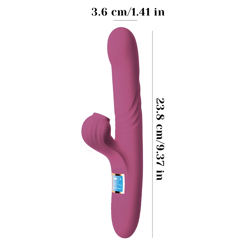 LED Skärm Sugande Värmande Stötande Vibrator