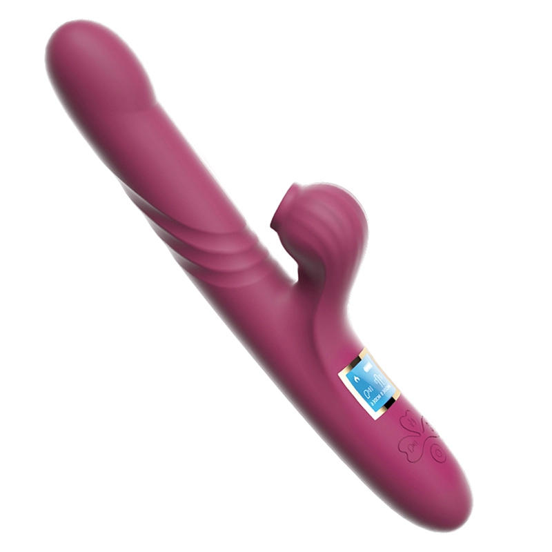 LED Skärm Sugande Värmande Stötande Vibrator