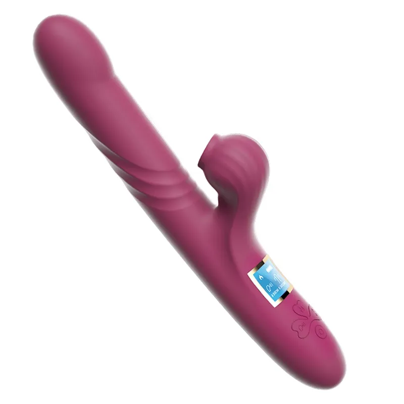 LED Skärm Sugande Värmande Stötande Vibrator