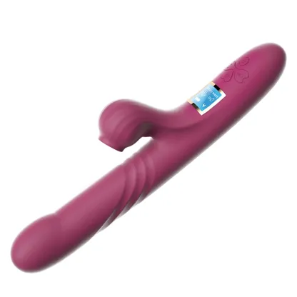 LED Skärm Sugande Värmande Stötande Vibrator