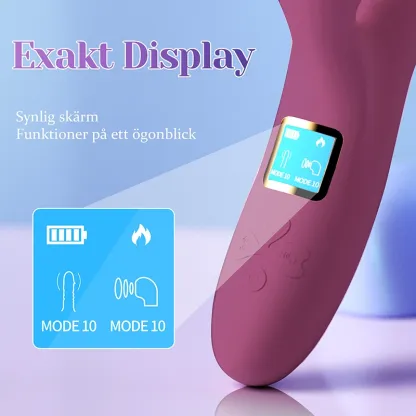 LED Skärm Sugande Värmande Stötande Vibrator