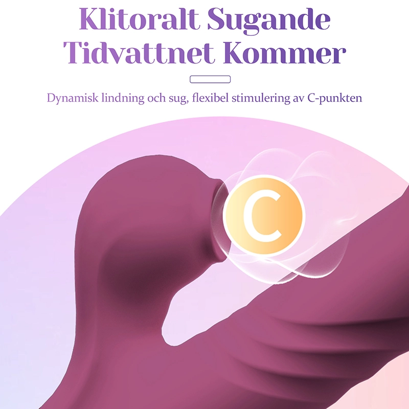 LED Skärm Sugande Värmande Stötande Vibrator