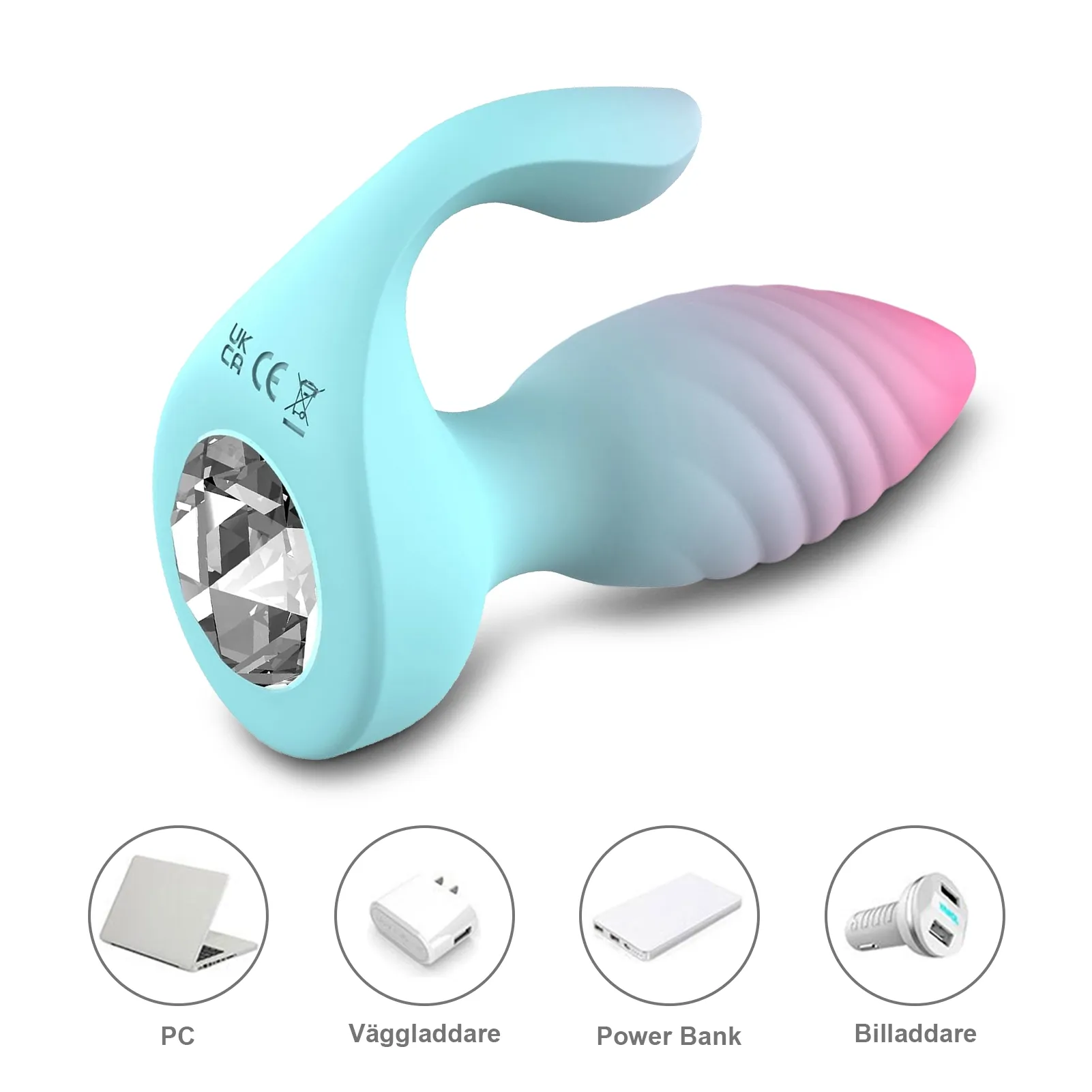 Anal- och klitorisstimulator med 10 vibrationslägen och fjärrkontroll