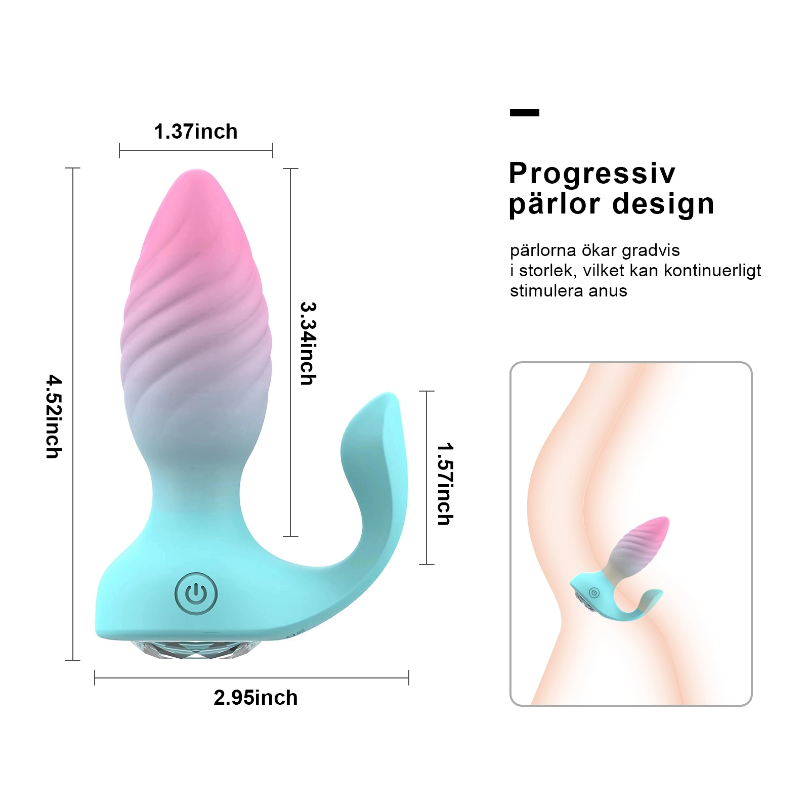 Anal- och klitorisstimulator med 10 vibrationslägen och fjärrkontroll